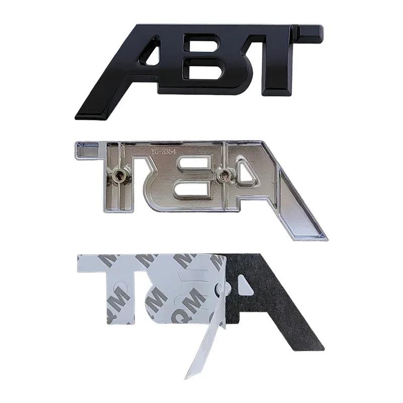 3D Metal ABT Logo Car Front Grille Emblem Badge Sticker For A3 A4 A5 A7 A7 Q3 Q5 Q7 TT Polo Golf 7 Accessories