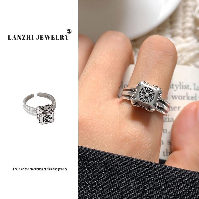 

Винтажное мужское кольцо из стерлингового серебра 925 пробы - Европейский и американский стиль, не тускнеющее, ювелирное изделие из тайского серебра Adjustable