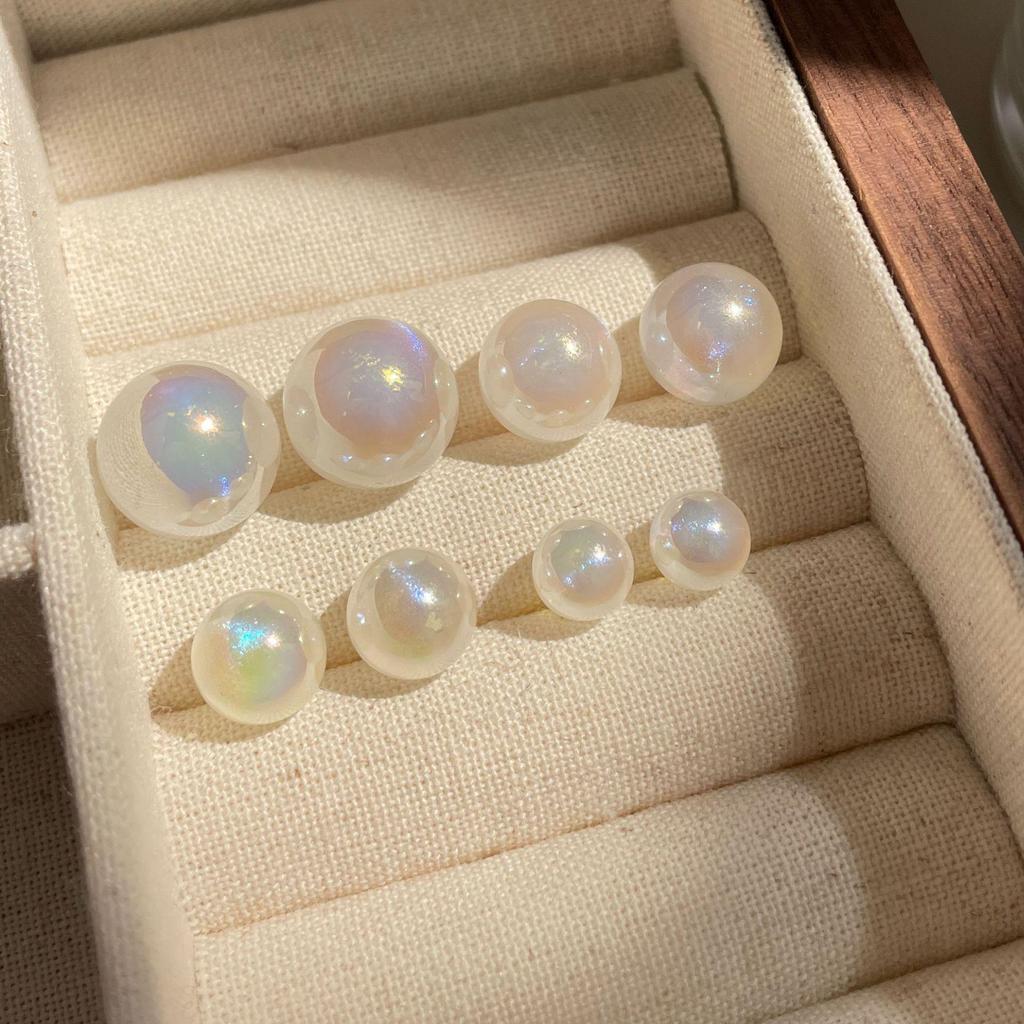 Korean Dazzling White Mermaid Pearl Silver Needle Earrings for Women, Light Luxury High-End Blogger Style