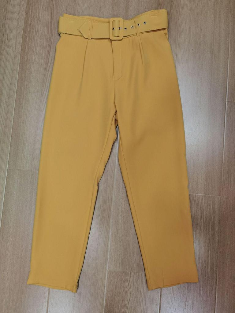 European & American Slim-Fit Straight-Leg Nine-Point Pants with Elastic Waistband