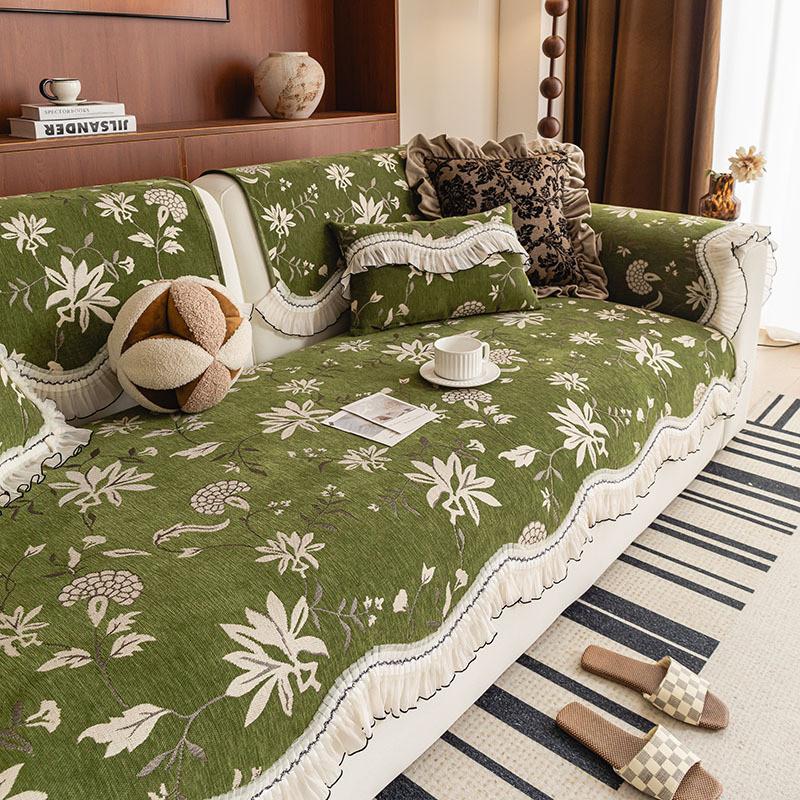 1pcs Irregular Sofa Cover Chenille Modern Non-slip Couch Cushion Simple Durable Furniture Protector Home Decor