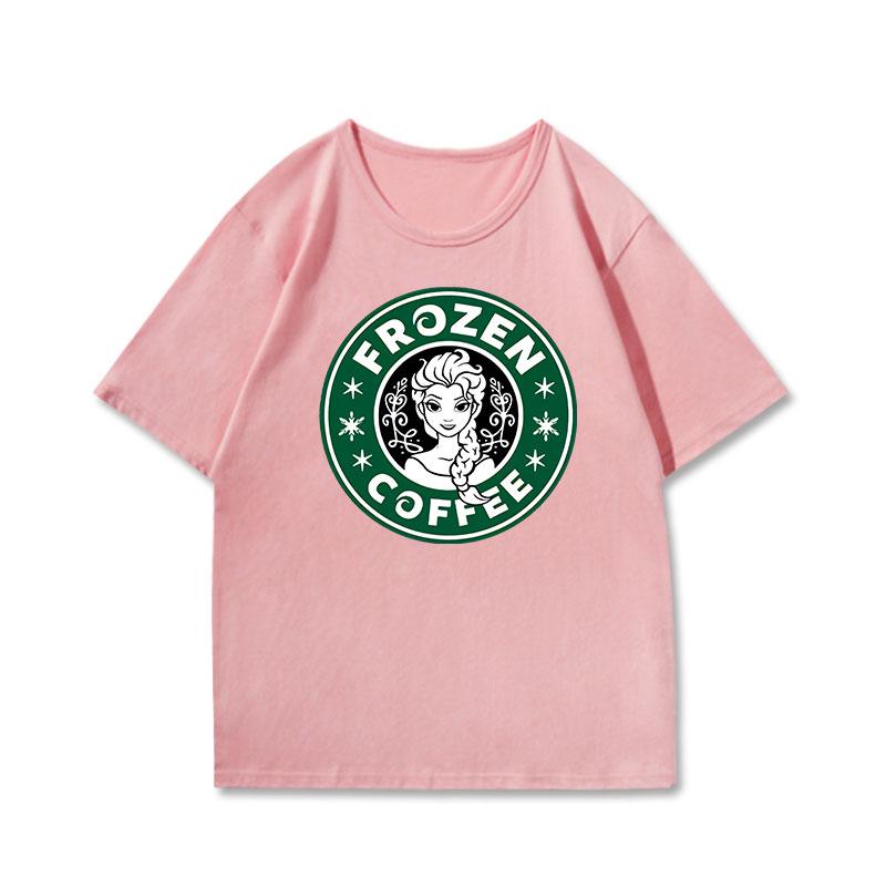Frozen Tshirt Female Anime Anna Aisha Short Sleeve European and American Oversize Cobrand Clothes Trend