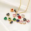 5pcs Stainless Steel 10mm Heart Zirconia Charms for DIY Jewelry Findings Necklace Pendants Bracelet Accessories Earrings Making