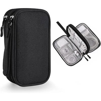Travel Organizer Bag Cable Storage Pouch Carry Case Portable Waterproof Double Layers with Random Internal Layout