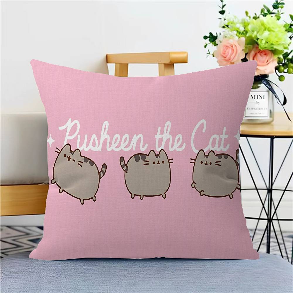 Roztomilý povlak na polštář P-Pusheen Kočka kreslený Dárek Povlak na polštář Ložnice Domov Pohovka Židle Sedák Dekor povlak na polštář