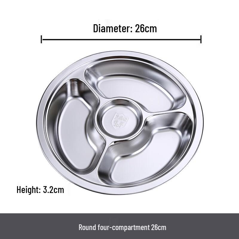 Stainless Steel Divided Lunch Box with Lid