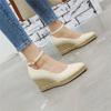 Classic Wedges Shoes For Women Spring Casual Ankle Straps High Heels Pumps Shoes White Green Wedge Wedding Office Shoes Female