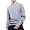Crewneck Fleece Sweatshirt with Printed Logo Casual Style Popular Brand - Men's - (Gray, 3XL)