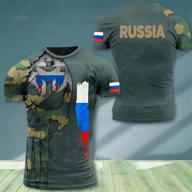 Russia Forest Camouflage T Shirt Men Clothing Jungle Commando T-shirts 3D Print Short Sleeve Tee Shirts Breathable Tops Clothing
