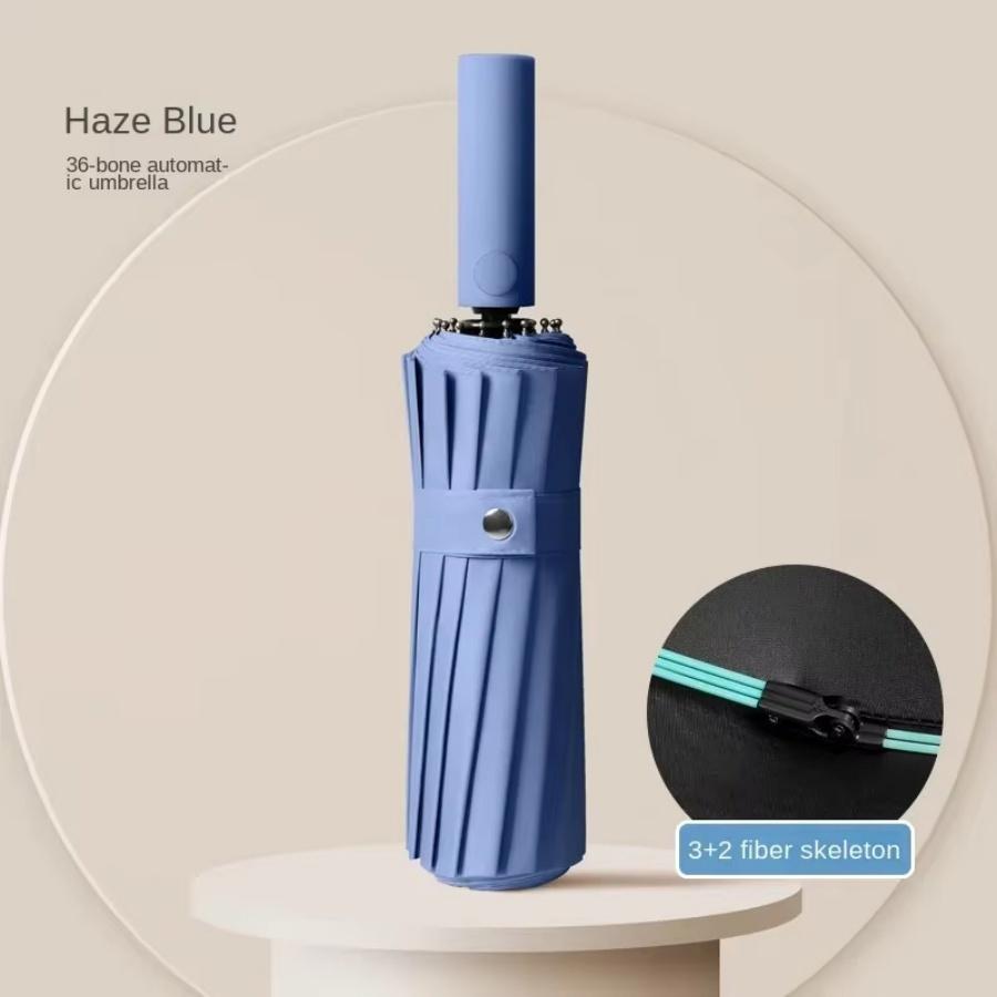 

Зонт с телескопической ручкой 108 см / 42,52 дюйма Полностью автоматический складной зонт Большой Прочный 60 спиц Сильный ветроустойчивый зонт тёмно-синий