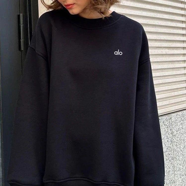 Alo Yoga Autumn/Winter Women's Oversized Solid Color Fleece Pullover Hoodie