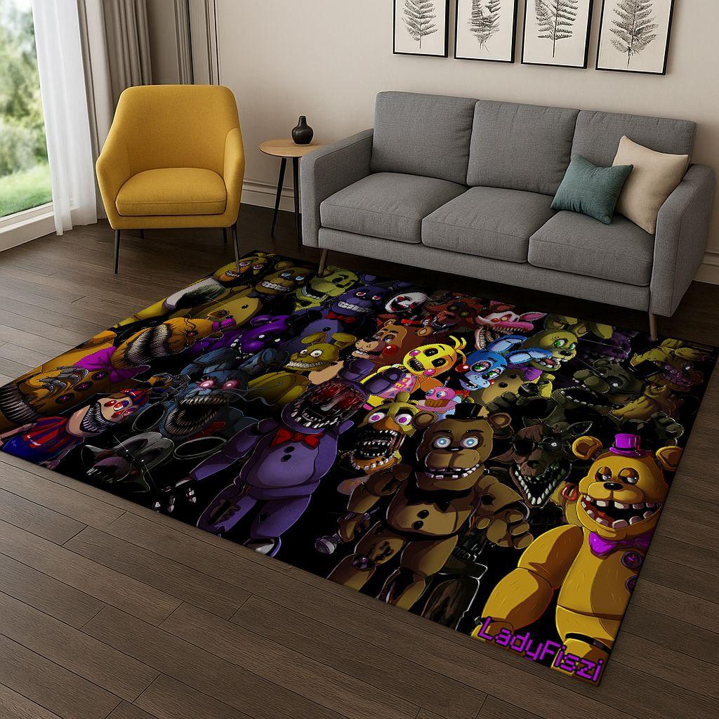 

3D Ковер Мультяшный Коврик для Игры F-FNAF для Спальни Гостиной Дивана Прихожей Домашний Декор, Коврик для Игровой Зоны Детей Нескользящий Рождественский Подарок 40x60cm