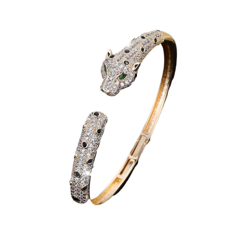 Bracciale Leopardato alla Moda Stile Europeo e Americano Bracciale Hip-hop Esagerato di Alta Gamma