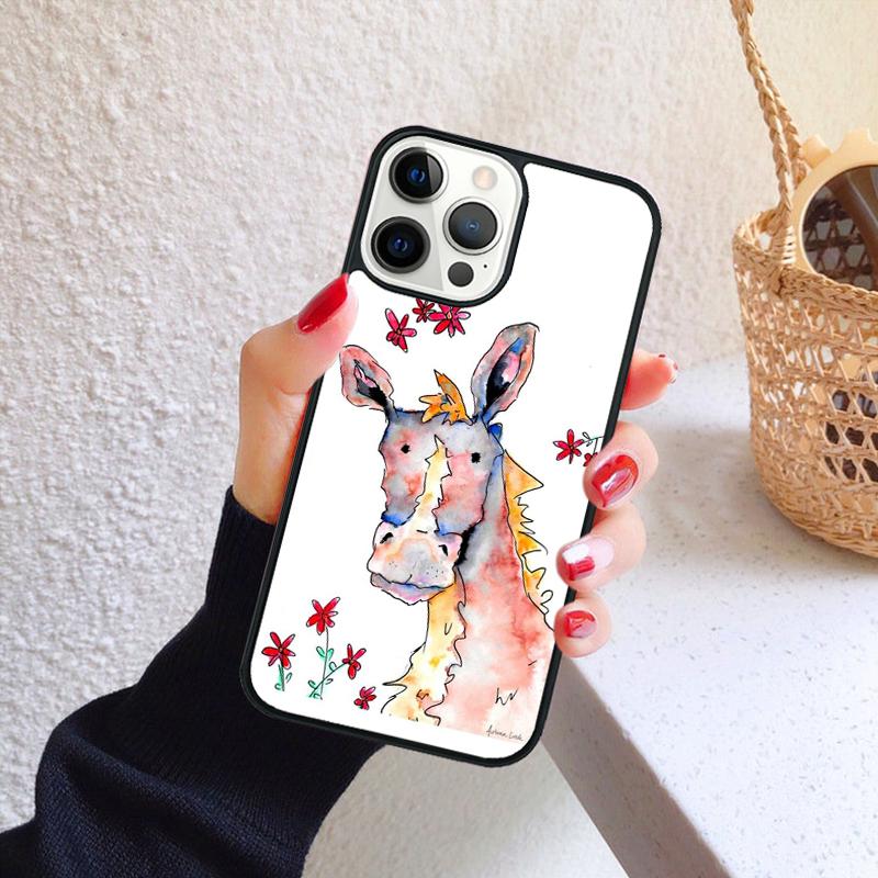 Horse Pony Painted Phone Case for iPhone 17 Air 16 15 14 12 13 PLUS 11 PRO MAX Back Cover Fundas Shell