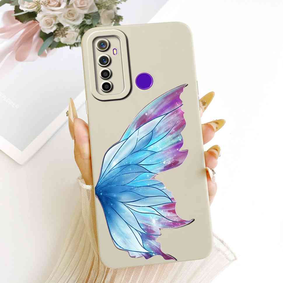 For Oppo Realme 5 Case Soft Silicone Stylish Butterfly Phone Cases For Realme 5 Realme5 RMX1911 RMX1919 Case Cover Bumper