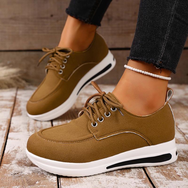 

Fashion Comfortable Lace Up Platform Sneakers Women Lightweight Plus Size 43 Thick Sole Casual Shoes Woman 2025 Non Slip Sport Sneaker 36 светло-коричневого