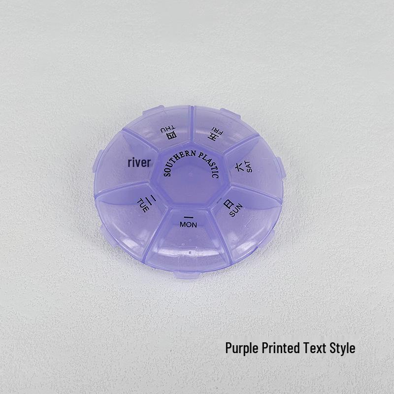 7-Day Round Portable Pill Box with 7 Compartments
