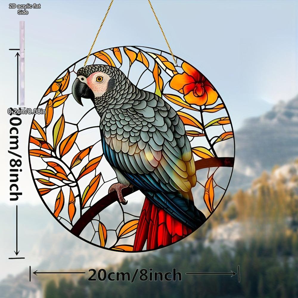 Red Tail Eagle Sunshine Catcher, Stained Glass Style, Animal Theme, Nurseries, Vintage Home Decor Wall for Bar Kitchen, Restaurant Shop Wall Decor, C