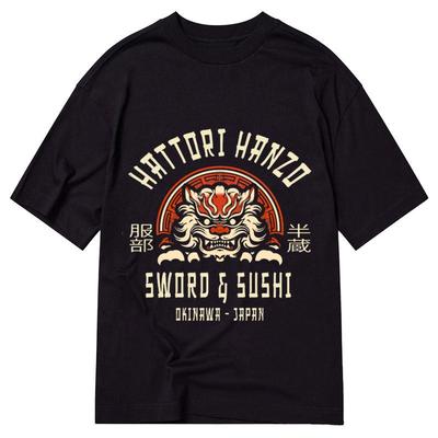 Lässige lockere Kurzarm-T-Shirts Mode Retro-Druck Rundhals-Tees Sommerurlaub Chic Harajuku Reine Tuniken