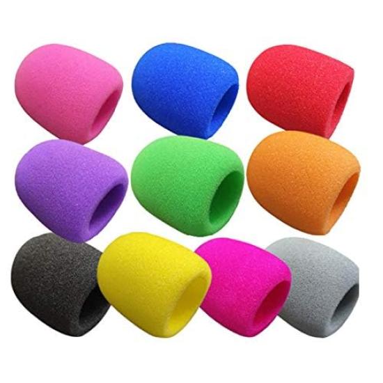 

Набор из 10 чехлов для микрофона, губчатые чехлы для микрофона, колпачки для микрофона, ветрозащитные, шумоподавляющие, сферические, разноцветные, для караоке (красный)