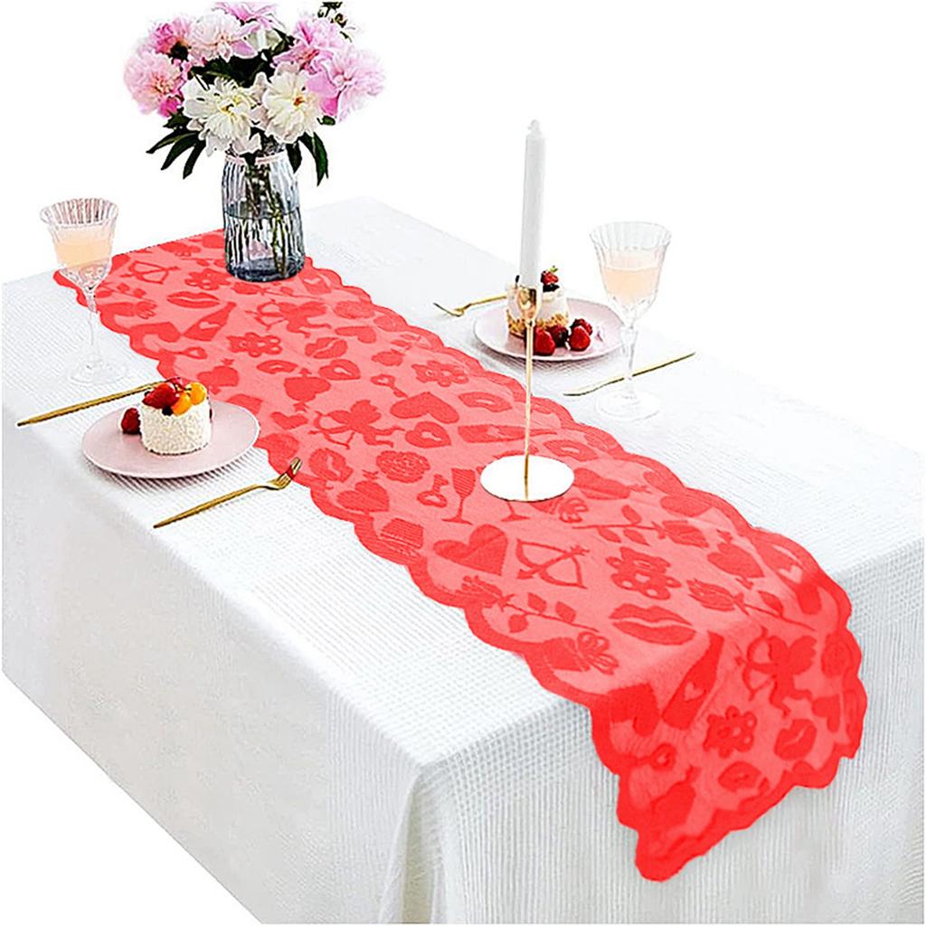 Valentine's Day Decorations, Heart Lace Tablecloth, For Banquets, Engagements, Weddings, Home Dining Table