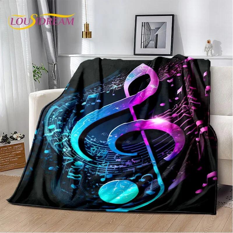 Colorful Music Score Cartoon Throw Blanket Soft Cozy Blanket for Bedroom Sofa Picnic Travel Office or Childs Room  Home Textiles