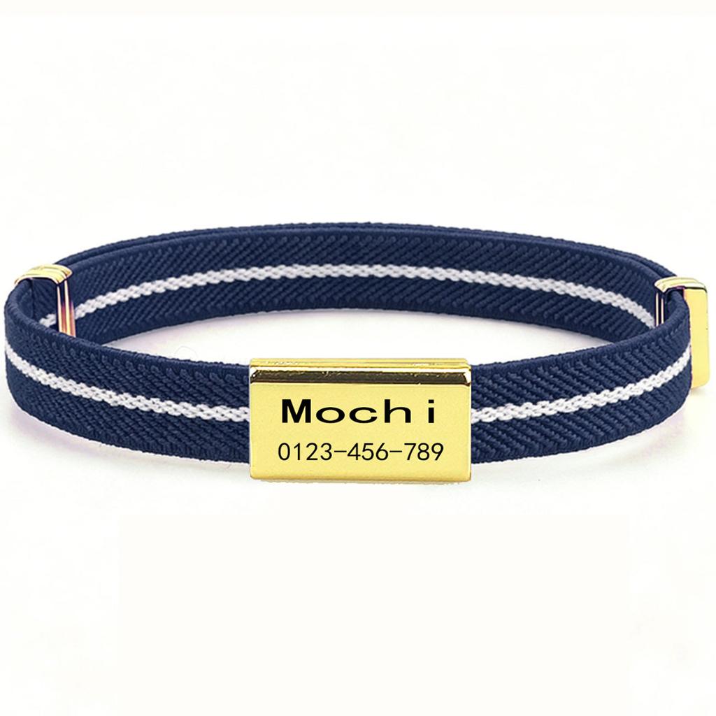 Personalized Customized Cat Collar with Metal Name Tag Pet ID Anti-lost Breakaway Elastic Small Dog Kitten Striped Cute Necklace