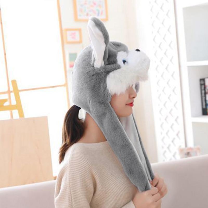 Light Up Husky Plush Animal Hat with 
