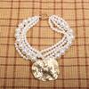 Statement Vintage Pearls Necklace with Geometry Pendant Women Girl Trendy Vintage Wedding Party Jewelry