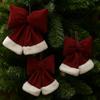 Soft Christmas Tree Bowknot Wine Red Bowknot Hanging Ornament  Home Decoration