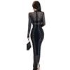 Women's Sexy Celebrity Mesh Hot Diamond Long Dress Jumpsuit