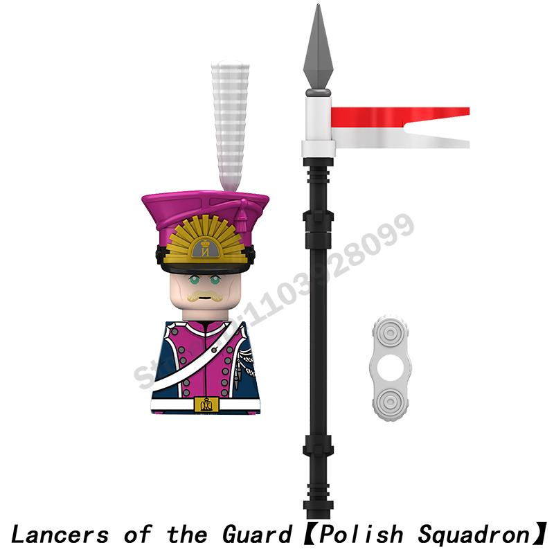 Middle Ages Military Napoleonic Wars Figures Building Block British French Prussia Infantry Knight General Duke Characters Brick