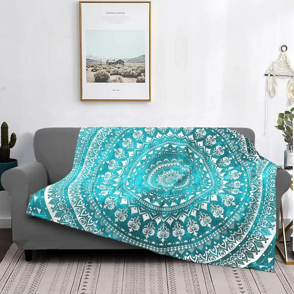 Turquoise Blue Flannel Fleece Throw Blankets Luxury Turquoise Blanket for Living Room Bedroom Sofa Couch Warm Soft Bed Blankets