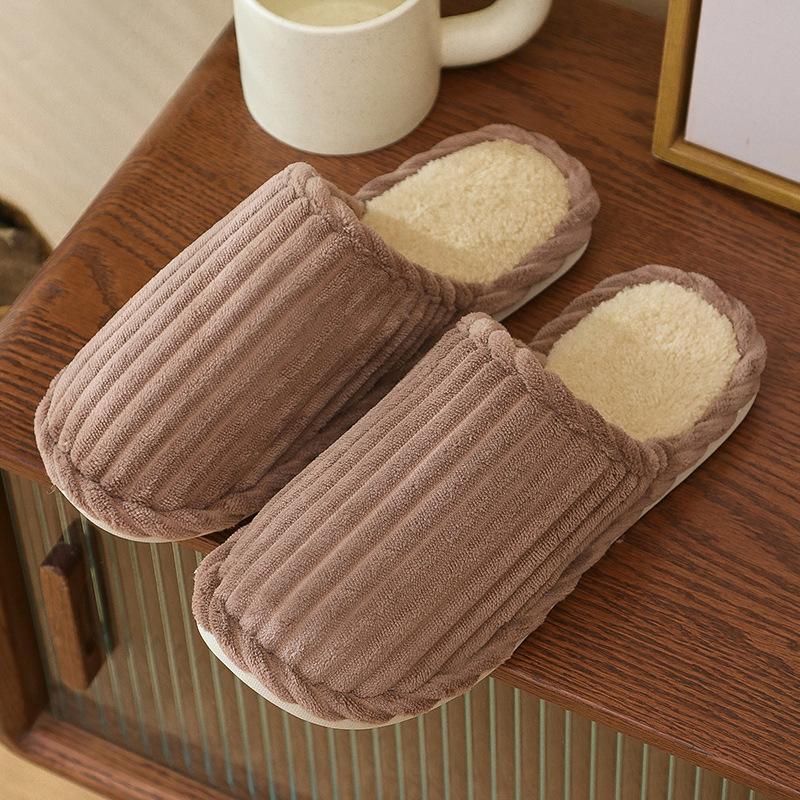 Cotton slippers non-slip home floor wool slippers winter home couple indoor shoes factory cargo pass
