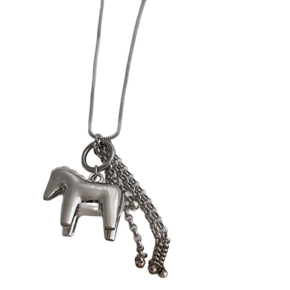 Zink Zinklegierung Quaste Anhänger Kette Glatte Oberfläche Schlangenkette Halskette Pony Anhänger Choker Täglicher Gebrauch