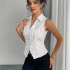 Summer Temperament Striped Sleeveless Shirts Slim Fit Cardigan Women’s Blouses & Shirts