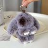 Lovely Play Dead Rabbit Doll Fluffy Plush Rabbit Pendant Rabbit Fur Keychain  Children's Toys