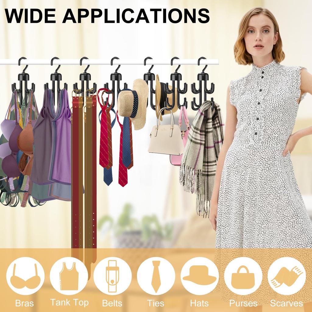 Tank Top Hanger Rotatable Bra Hangers for Closet Organizer Plastic Space Saving Organizers Apartment Dorm Essentials for Belt