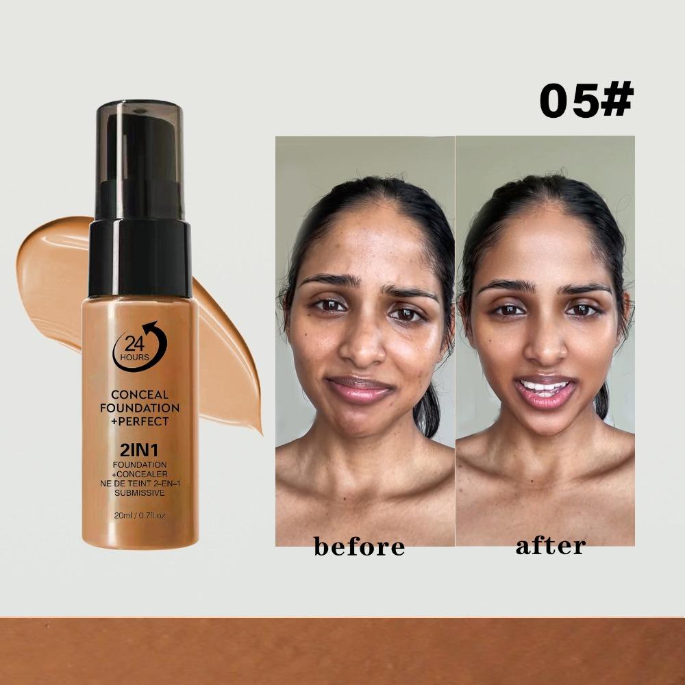 New Waterproof Liquid Foundation Matte Oil-Control Face Foundation Cream Sweat Proof Full Coverage Foundation Concealer Cream