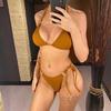 8 Colors Sexy Halter Strappy Ribbed Bikini Women Swimwear Female Swimsuit Two-pieces Bikini set Bather Bathing Suit Swim