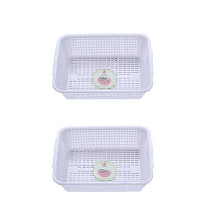 White Plastic Drain Basket Set