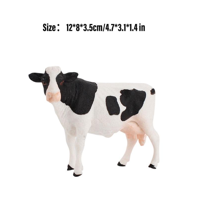 Educational Toy Animal Model Simulation Farm Animal Figures Kid's Gift Plastic Material Cow Category 14x8cm Size