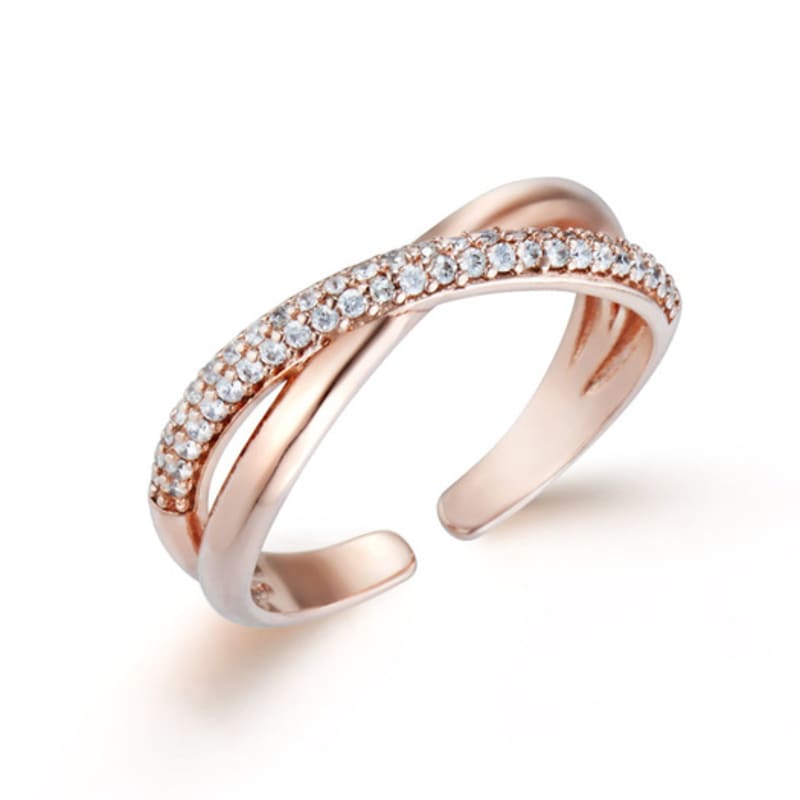 ELLE Jewelry Cross Line Open Ring ELBRWR147