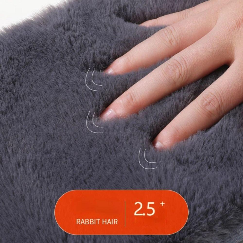 1 Pair Old People Plush Knee Warmer Wind Protection Faux Rabbit Hair Leg Warmer  Outdoor