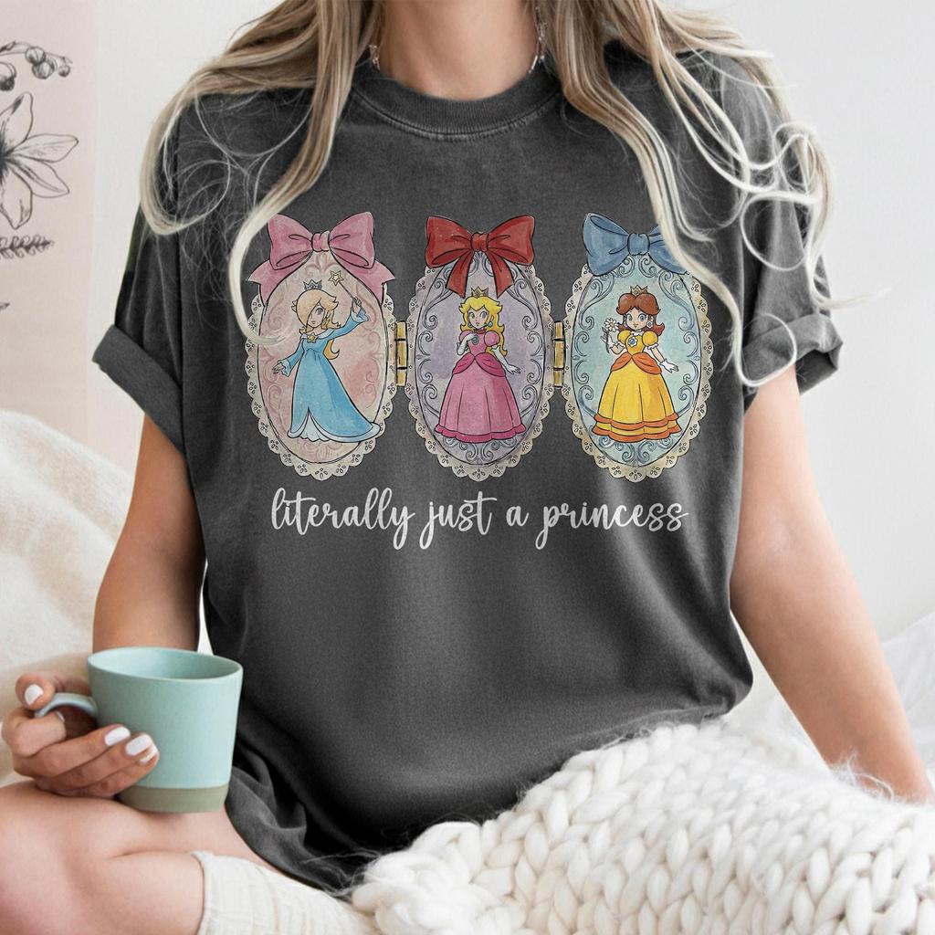 Super Mario Signatures Shirt Princess Peach Daisy Rosalina Shirt 2026 Summer New Unisex Women Y2K Hiphop Cotton Oversized Tshirt