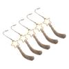 5 Pcs Star Tassel Hanging Ornament Elegant Wood Beads Jute Rope Tassel Decoration