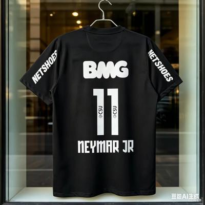 Summerclassic 1112 Santossi Pure Cotton Football Shirt Retro Little Neymar Football Adult Unisexs And Unisexs Large Short Sleeves