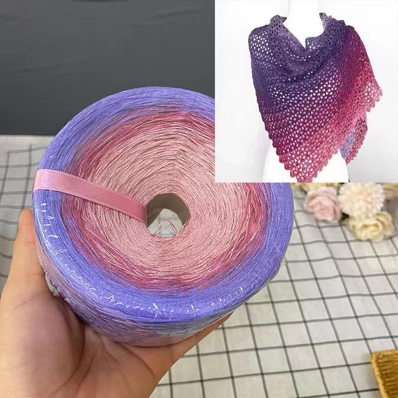 300g Pure Cotton Cake Thread Gradient Long Section Dyed No. 8 Lace Thread for DIY Hand-knitted Shawl Short-sleeved Skirt Blanket