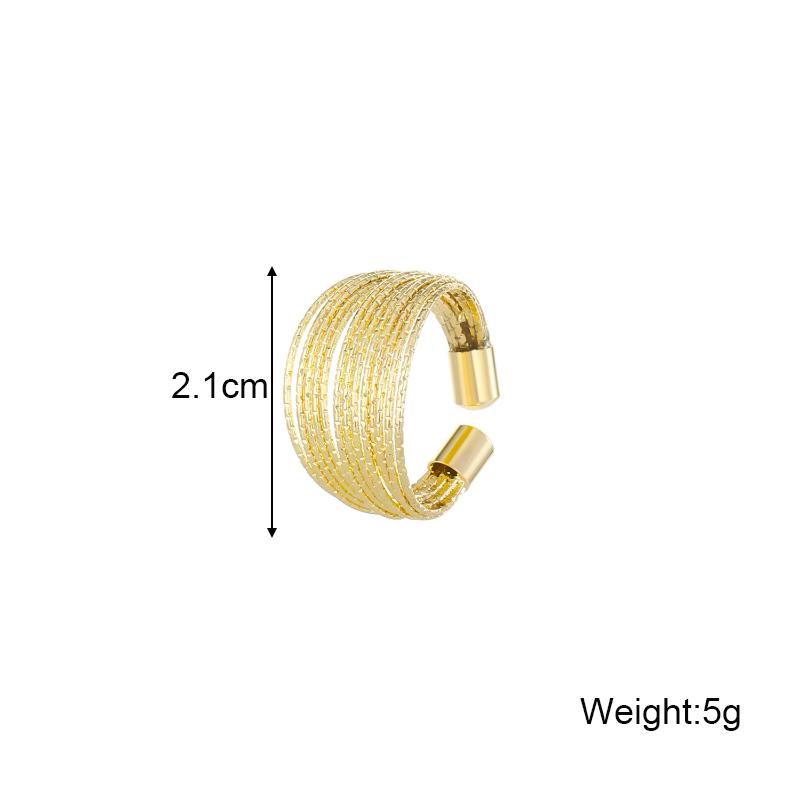 2025 New Open Knuckle Rings for Women Multi-layers Uneven Rope Metal Rings Gold Color Silver Color Alloy Hiphop Style Rock Rings
