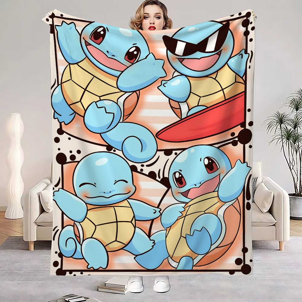 

Kawaii Squirtlees Sofa Blankets & Throws Flannel Blanket Oversized 200x300 Home and Decoration Bed Throw Luxury Bedding Knee Nap 75x90cm